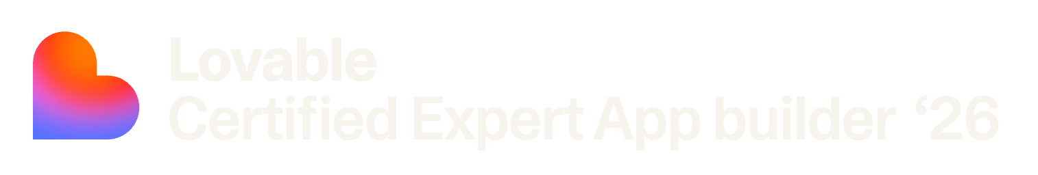 Lovable Certified Expert · App Builder ’26 official badge